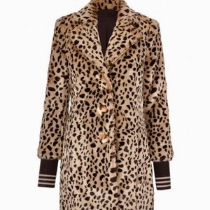 Cabi Josephine Faux Fur Leopard Coat